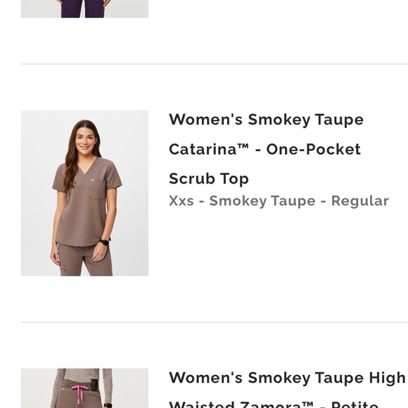 Women's Smokey Taupe Top and Bottom set XXSP - Picture 2 of 5